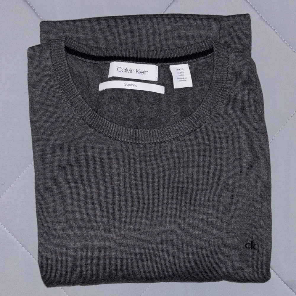 Calvin Klein Men's Charcoal Crewneck Sweater